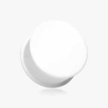 A Pair of Basic UV Acrylic Single Flared Ear Gauge Plug-White
